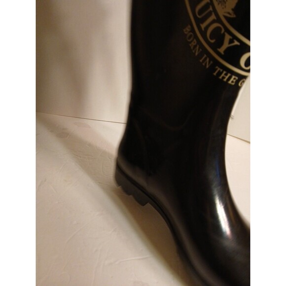 RARE Juicy Couture Signature Logo Black Knee High Rainboots Size 7 GENTLY USED - Picture 12 of 16